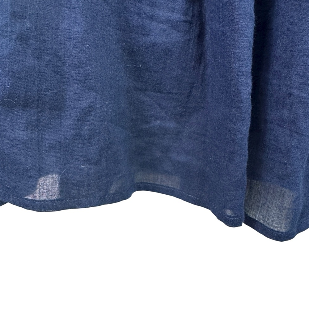 Lauren Ralph Lauren Navy Blue Crinkle Flowy Midi Skirt Women's 10 - Picture 6 of 8
